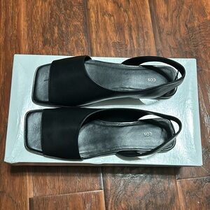 COS black leather sandals size 42 (women’s us 11) new with box never worn